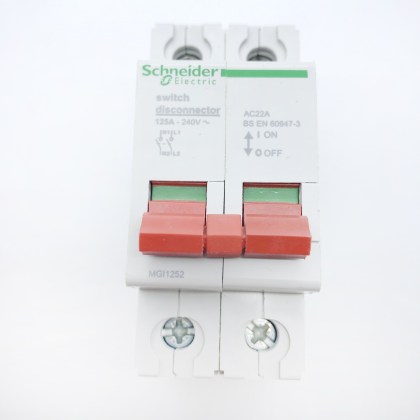 Schneider Electric MGI1252 AC22A 125A 125 Amp 2 Double Pole Isolator Main Switch Disconnector